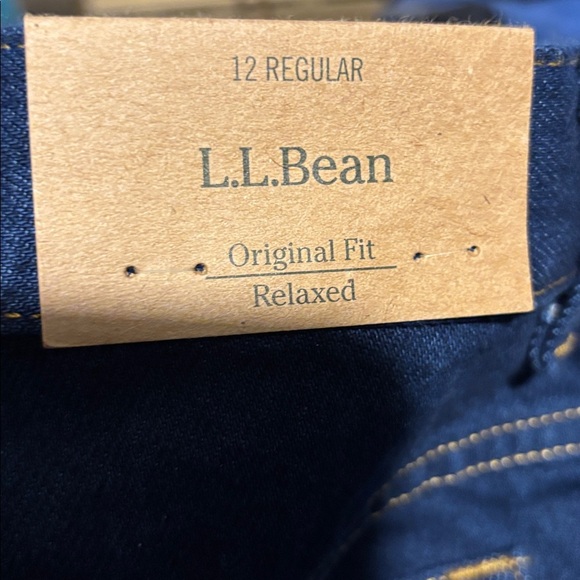 L.L.Bean Original Relaxed Fit Jean 12R Dark Denim 100% Cotton Straight Leg - Picture 6 of 8